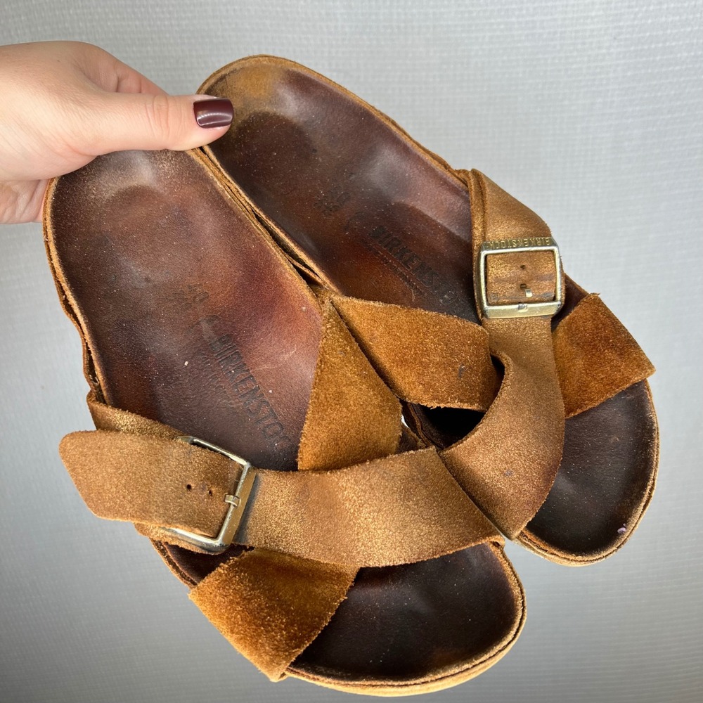 Birkenstock Siena Style Suede Leather Sandals Brown EU 40 US Women 9